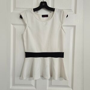 Annabelle Tank Top Blouse Women's Size M Sleeveless Peplum White Semi-Casual